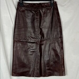 Vintage 2000 Chocolate Brown Gap Leather Skirt
